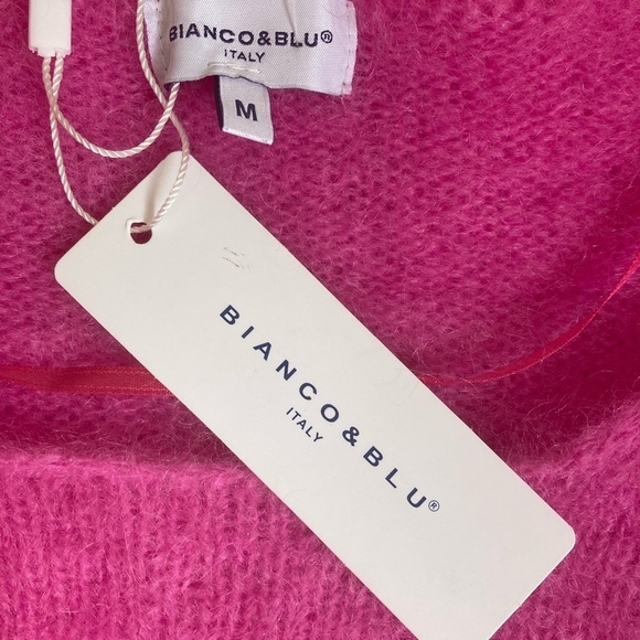 Bianco & Blu Kid Mohair Knit Pink Sweater NWT Made in Italy - Picture 6 of 10